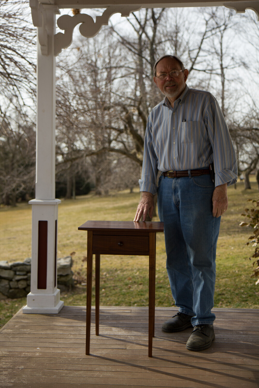 Walnut side table